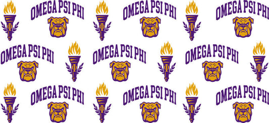 Omega Psi Phi pattern cup wrap for glass tumbler KA-5811