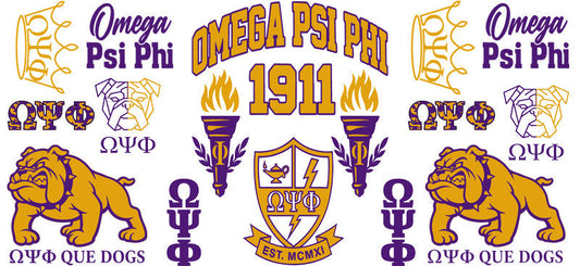 Omega Psi Phi shield cup wrap design KA-5814