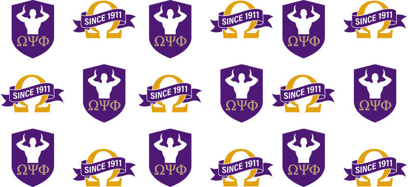 Omega Psi Phi icon pattern wrap for Libbey glass KA-5815