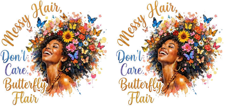 natural curls uv dtf tumbler wrap ka-5838