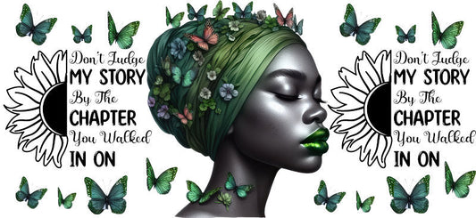 green headwrap afro uv dtf wrap ka-5871