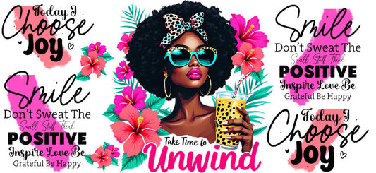 positive black girl uv dtf wrap ka-5882