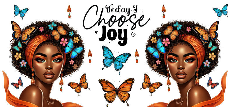 choose joy butterfly queen uv dtf wrap ka-5888
