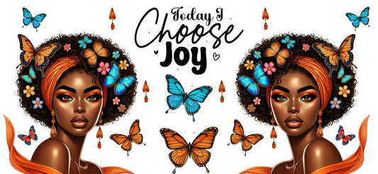 choose joy butterfly queen uv dtf wrap ka-5888