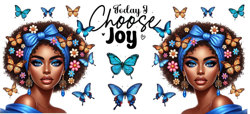 blue joy butterfly uv dtf wrap ka-5889