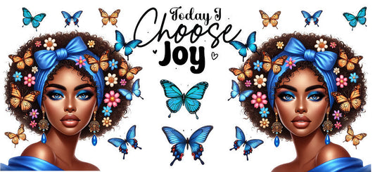 blue joy butterfly uv dtf wrap ka-5889