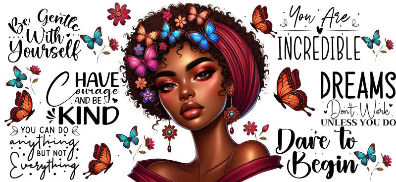 grow in grace afro queen uv dtf wrap ka-5892
