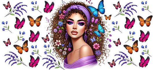 purple butterfly queen uv dtf wrap ka-5899