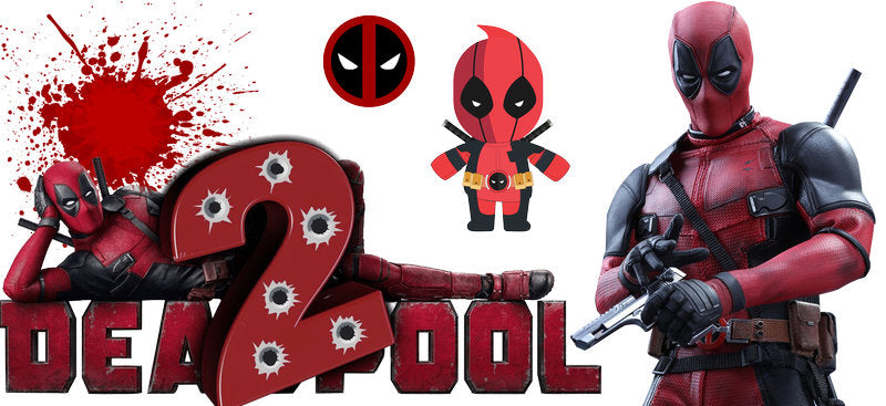 Deadpool red mask comic UV DTF can wrap sticker for glass tumblers KA-5911