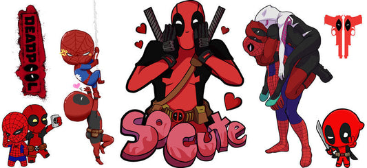 Cute Deadpool cartoon UV DTF cup wrap decal for tumblers KA-5917