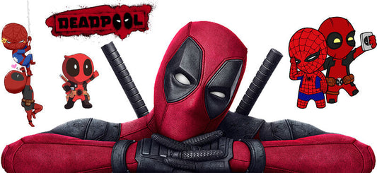 Deadpool black and white comic UV DTF Libbey wrap KA-5920