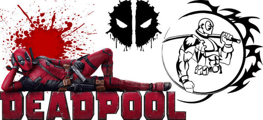 Deadpool graffiti style UV DTF cup wrap decal for 16oz glass cup KA-5921
