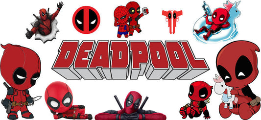 Deadpool icon pattern UV DTF can wrap decal for tumblers KA-5931