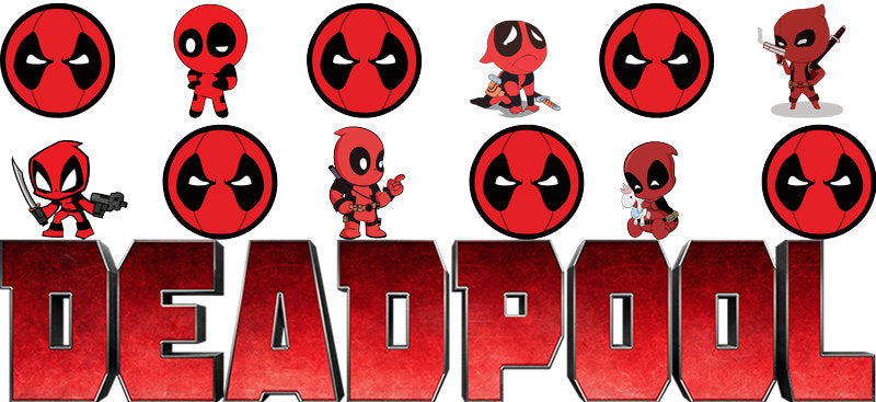 Deadpool icon grid UV DTF can wrap sticker for glass tumblers KA-5938