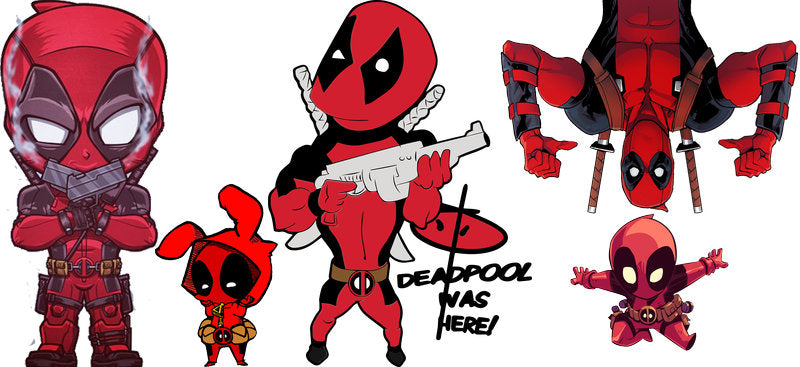 Deadpool mini character UV DTF cup wrap sticker KA-5944