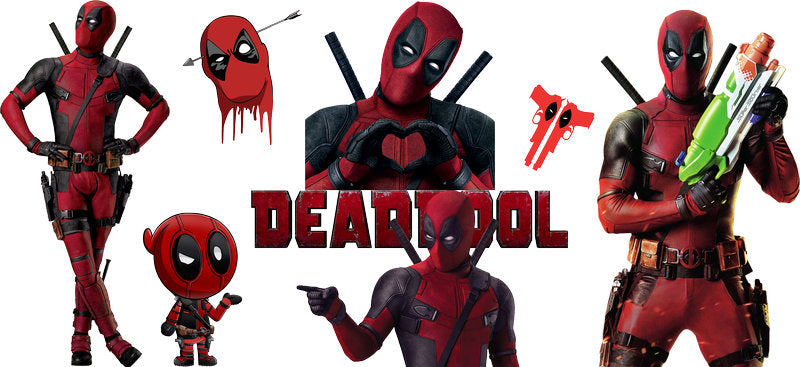 Deadpool full character UV DTF can glass wrap sticker KA-5951