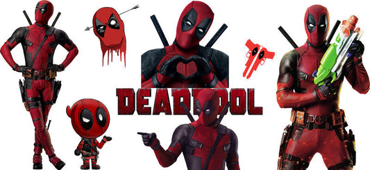 Deadpool full character UV DTF can glass wrap sticker KA-5951