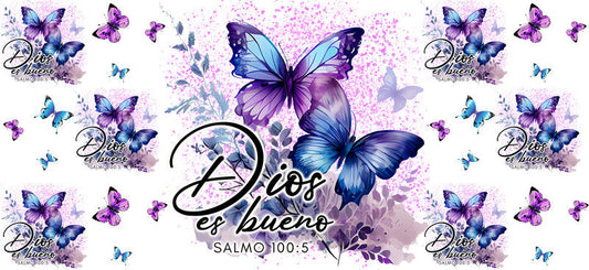 Faith butterfly UV DTF glass cup wrap sticker KA-5963