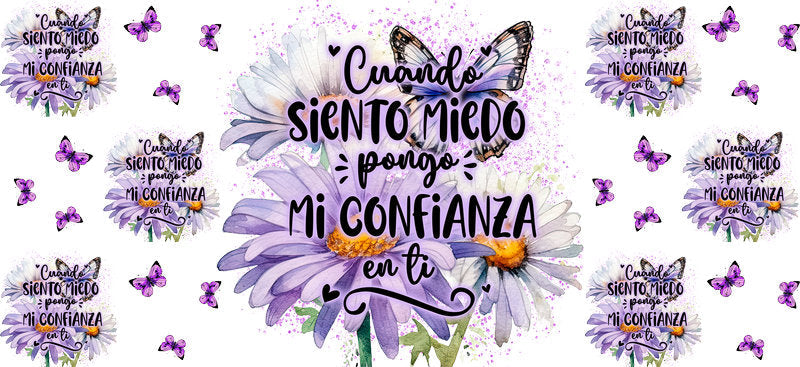 Confianza En Cristo UV DTF glass cup wrap sticker KA-5970