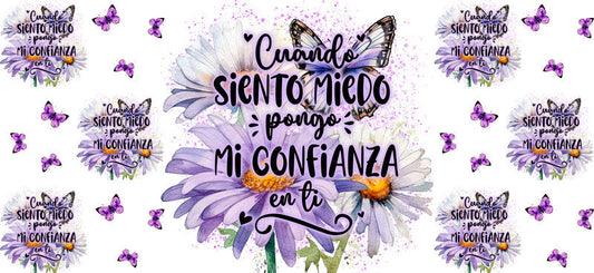 Confianza En Cristo UV DTF glass cup wrap sticker KA-5970