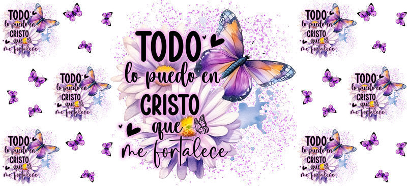 Todo Lo Puedo En Cristo UV DTF cup wrap decal KA-5971
