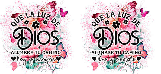 Que La Luz De Dios UV DTF can wrap sticker for glass cups KA-5972