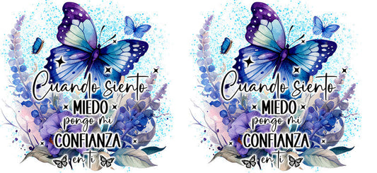 Blue faith butterfly UV DTF can wrap decal KA-5976