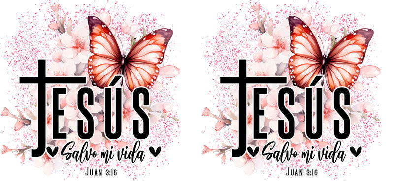 Jesus cross butterfly UV DTF cup wrap sticker KA-5979