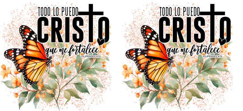 Cristo flower faith UV DTF can glass wrap decal KA-5980