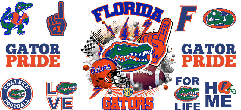 Florida Gators NCAA College Football UV DTF Glass Cup Wrap KA-6008