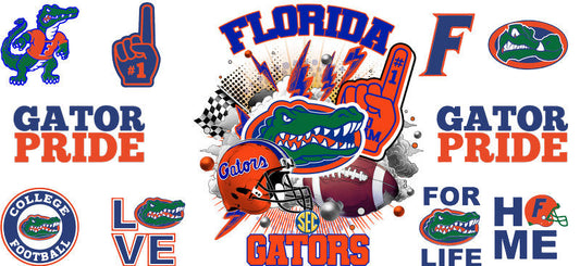 Florida Gators NCAA College Football UV DTF Glass Cup Wrap KA-6008