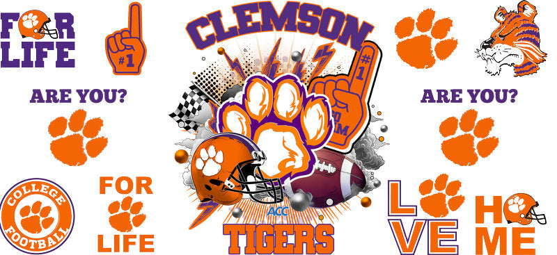Clemson Tigers College Football Libbey Glass Cup Wrap Decal KA-6011