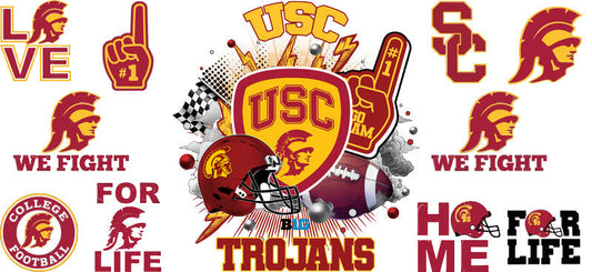 USC Trojans NCAA Football UV DTF Tumbler Wrap Decal KA-6014