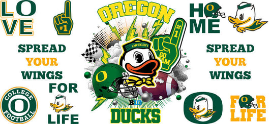 Oregon Ducks College Football Cup Wrap for Libbey Glass KA-6015