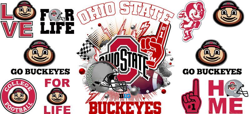Ohio State Buckeyes Football Libbey Glass Cup Wrap Decal KA-6023
