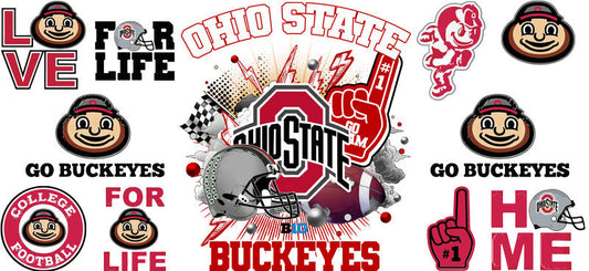 Ohio State Buckeyes Football Libbey Glass Cup Wrap Decal KA-6023
