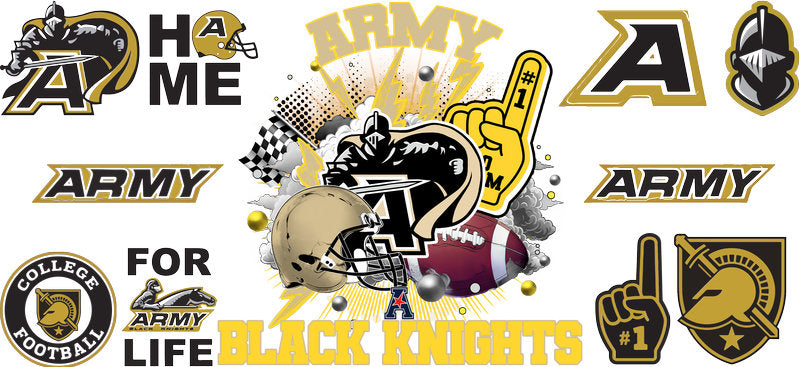 Army Black Knights Football UV DTF Tumbler Wrap Sticker KA-6025