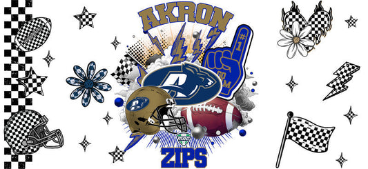 Akron Zips NCAA Football Tumbler Decal for Glass Cups KA-6037