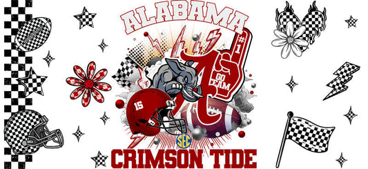 Alabama Crimson Tide Script NCAA Football Glass Wrap KA-6039