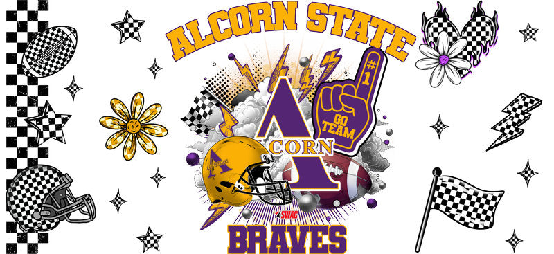Alcorn Braves NCAA Football Tumbler Cup Wrap Decal KA-6041