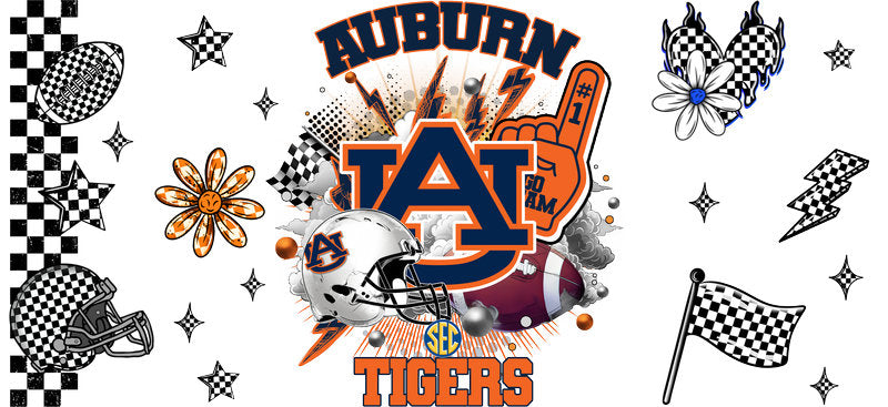 Auburn Tigers NCAA Football UV DTF Cup Wrap Sticker KA-6048