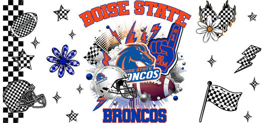 Boise Broncos Football Glass Cup Wrap Sticker KA-6052