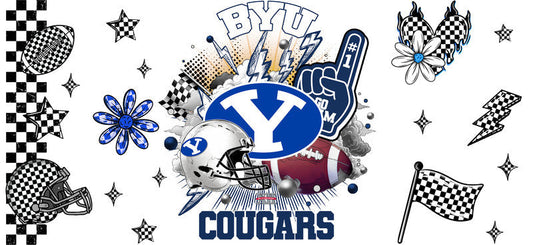 BYU Cougars College Football Glass Cup Wrap KA-6057