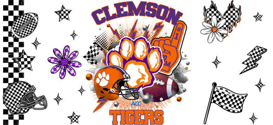 Clemson Tigers Football Tumbler Cup Wrap Decal KA-6063