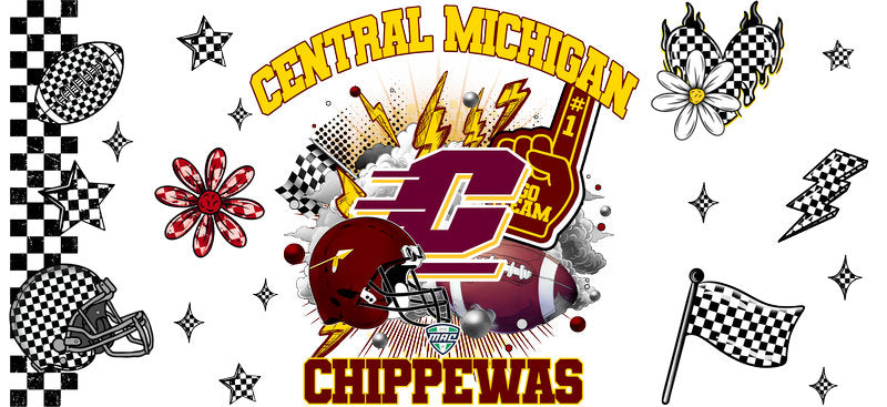 Central Michigan Chippewas NCAA Football Cup Wrap Sticker KA-6067