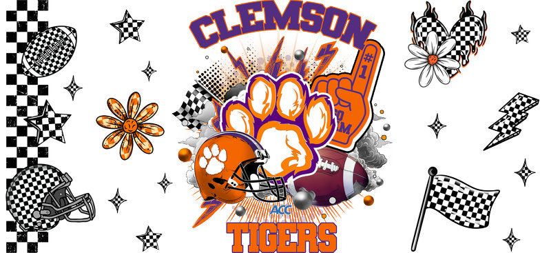 Clemson Tigers Football Tumbler Cup Wrap Decal KA-6071