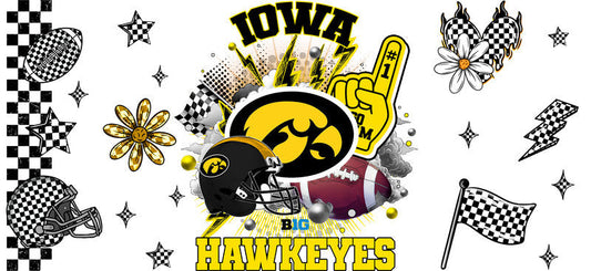 Iowa Hawkeyes Football Glass Cup Decal KA-6093