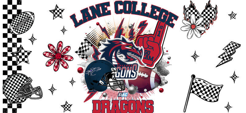 Lane College Dragons College Football Glass Wrap Sticker KA-6101