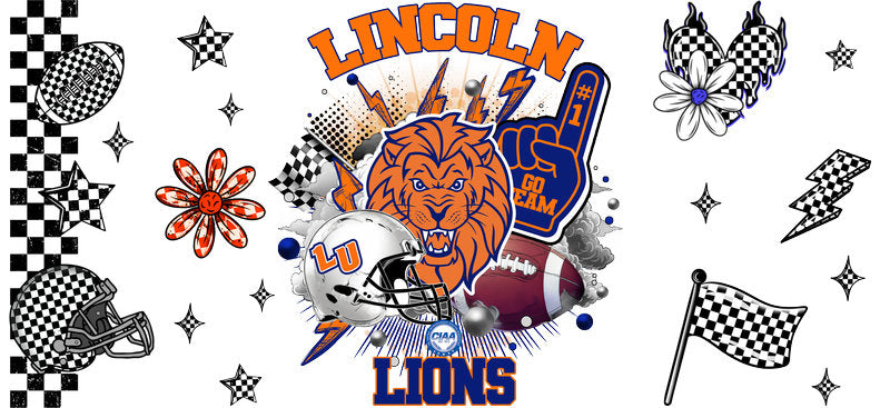 Lincoln Lions Football Libbey Glass Cup Decal KA-6102