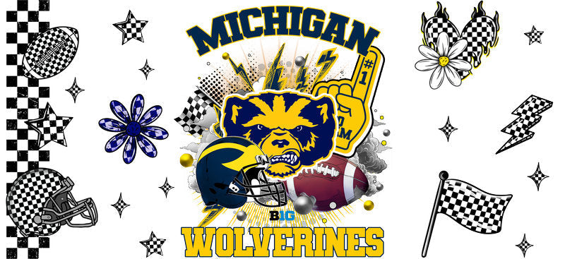 Michigan Wolverines NCAA Football Cup Wrap Decal KA-6112